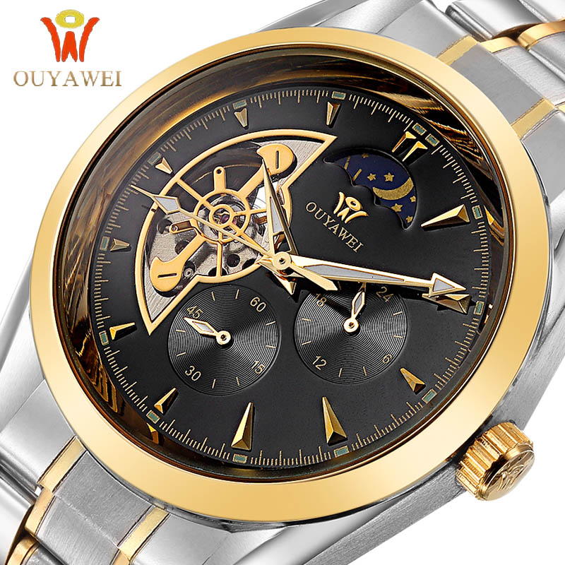 OUYAWEI GOLD Mechanical Men s Wrist Watch 1113